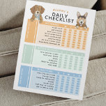 Editable Kids Daily Task Chore To-Do Checklist Notepad<br><div class="desc">Help your child stay organized with this fun and editable daily task chore checklist. Featuring a colourful design with two playful puppies, this checklist breaks down the day into three sections: Morning, After School, and Nighttime. Each section is fully customizable, allowing you to tailor the tasks to fit your child's...</div>