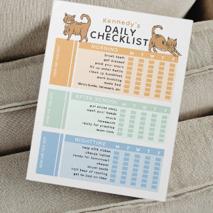 Editable Kids Daily Task Chore To-Do Checklist Notepad