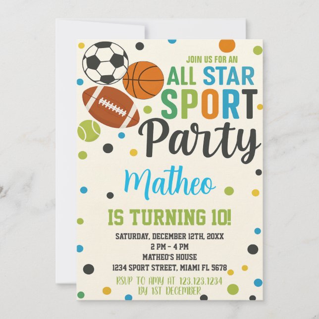 Editable Kids Party Design Invitation (Front)