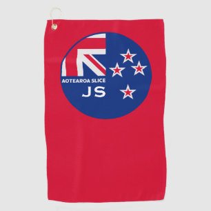 Editable Kiwi New Zealander Golfing Golf Towel