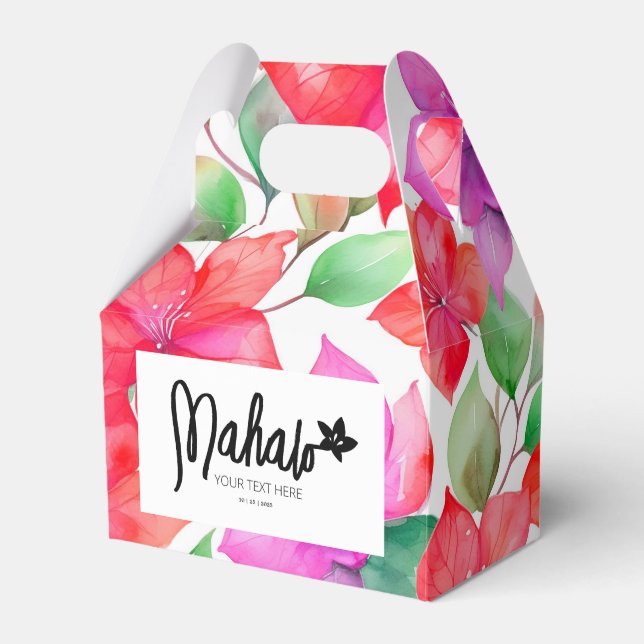 Editable label floral party favour packaging favor box (Front Side)
