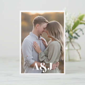 Editable Large Photo with Initials Save The Date