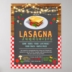Editable lasagna fundraiser flyer poster
