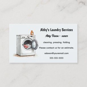 Editable Laundry Services  Business Card