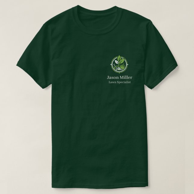 Editable Lawn Care Staff Shirt | Custom  (Design Front)