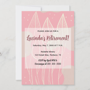 Editable Leaves and Dusty Rose Background Invitation