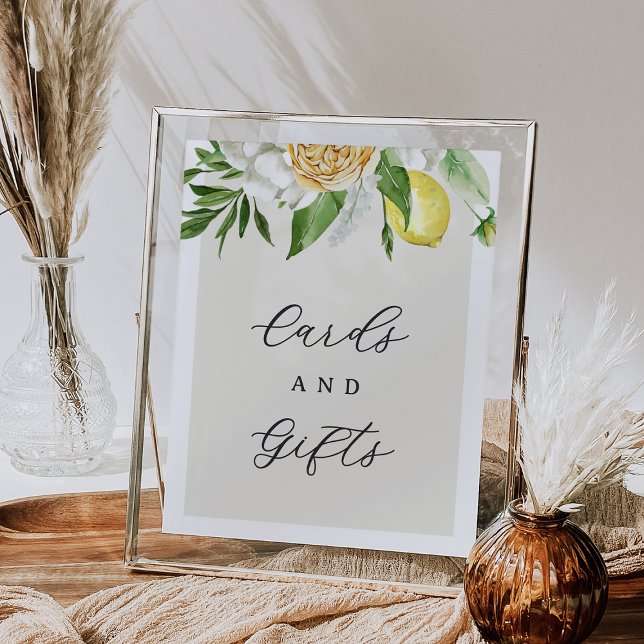 Editable Lemon Bridal Shower Cards & Gifts Sign (Creator Uploaded)