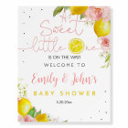 Editable Lemon Welcome sign Pink Lemon Baby shower