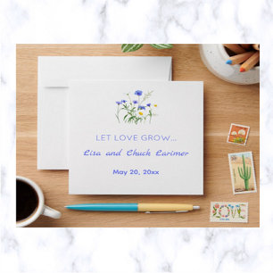 Editable Let Love Grow Wedding Keepsake Seeds Envelope