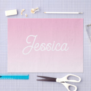 (Editable) Light Pink Color Ombre & Your Text Tissue Paper