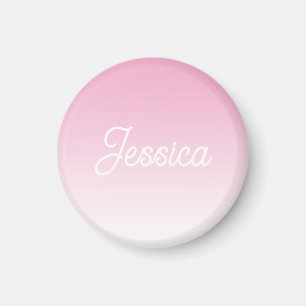 (Editable) Light Pink Colour Ombre & Your Text Magnet