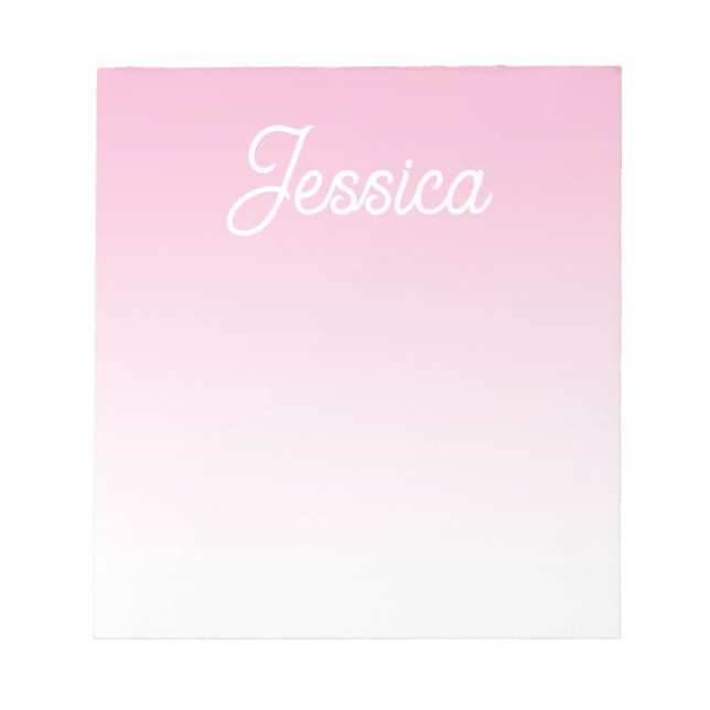 (Editable) Light Pink Colour Ombre & Your Text Notepad (Front)