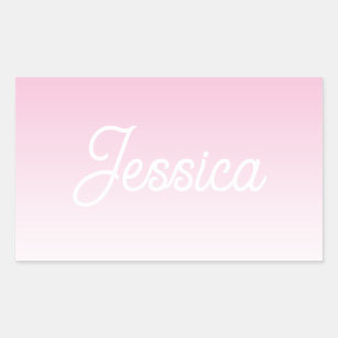 (Editable) Light Pink Colour Ombre & Your Text Sticker