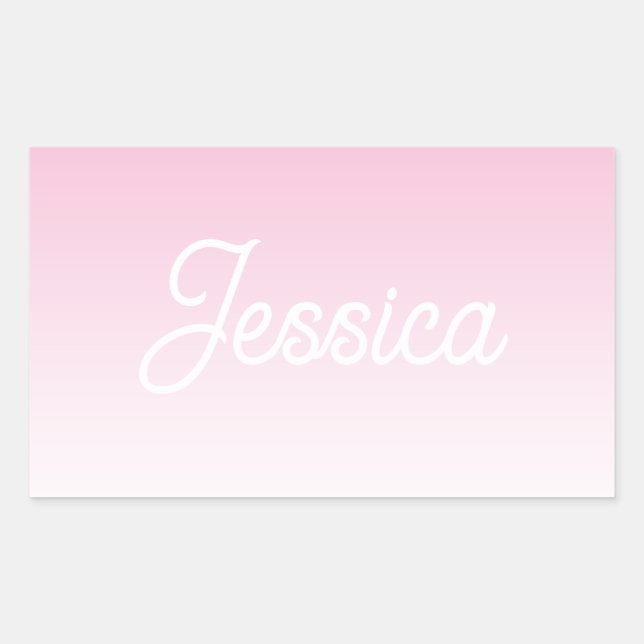 (Editable) Light Pink Colour Ombre & Your Text Sticker (Front)