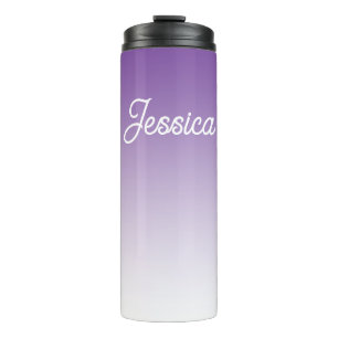 (Editable) Light Purple Color Ombre & Your Text Thermal Tumbler