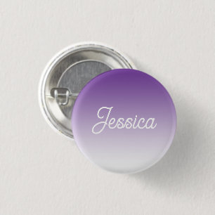 (Editable) Light Purple Colour Ombre & Your Text 1 Inch Round Button