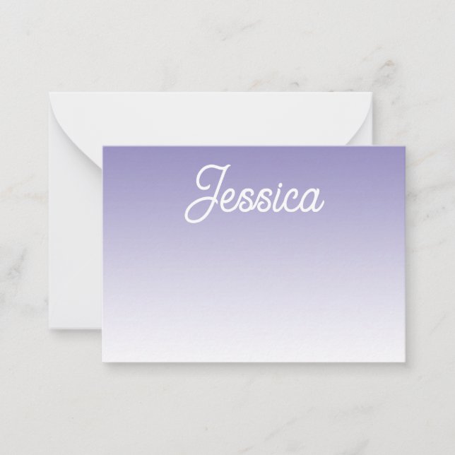 (Editable) Light Purple Colour Ombre & Your Text Card (Front)