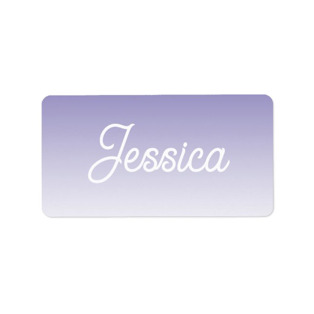 (Editable) Light Purple Colour Ombre & Your Text Label (Front)