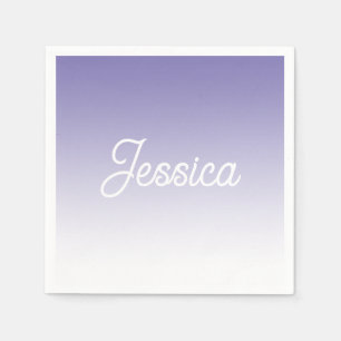 (Editable) Light Purple Colour Ombre & Your Text Napkin