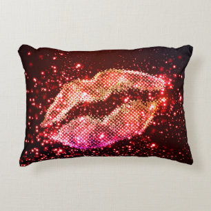 Editable Lip Illustration: Simple Graphic Design Accent Pillow