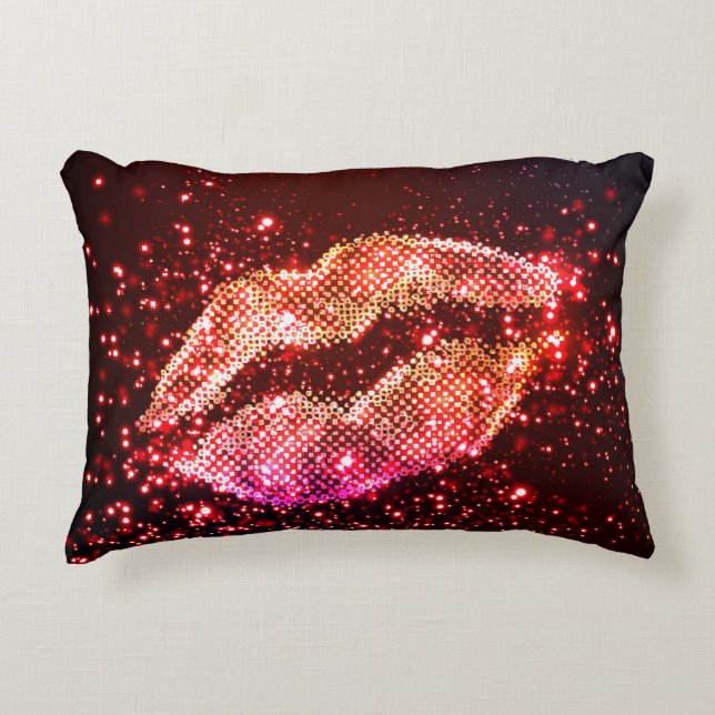 Editable Lip Illustration: Simple Graphic Design Accent Pillow (Front)