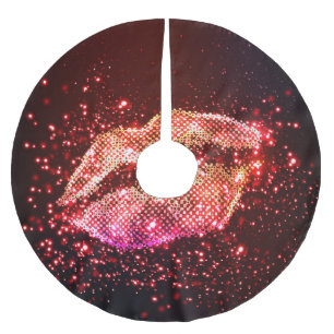 Editable Lip Illustration: Simple Graphic Design Brushed Polyester Tree Skirt