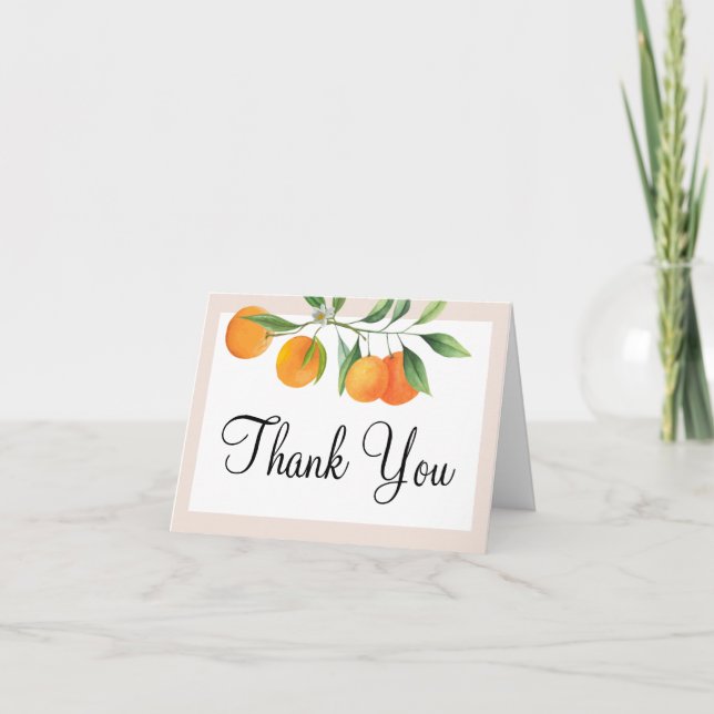 Editable Little Cutie Baby Shower Thank You Card (Front)