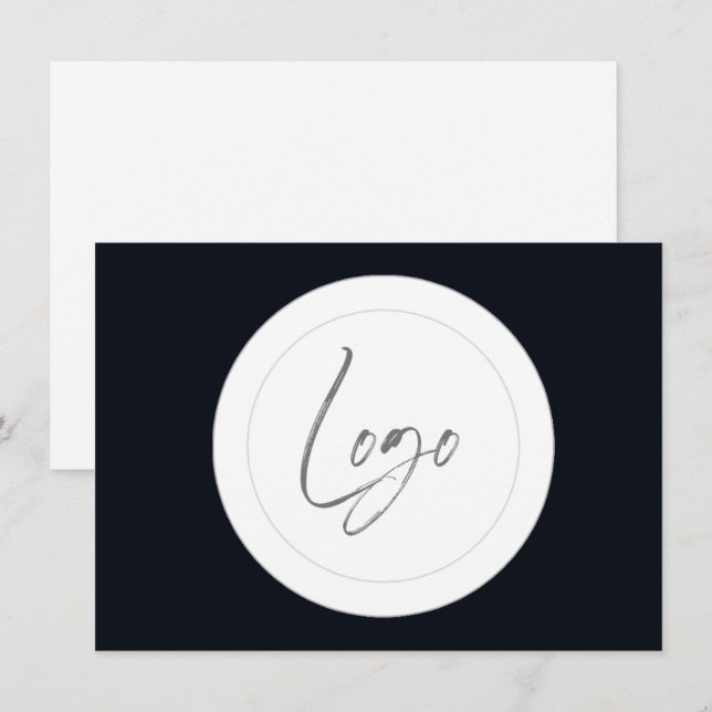 Editable logo black & white cue cards (Front/Back)