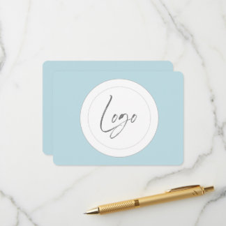Editable Logo Dusty Blue Cue Cards