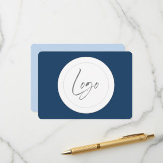 Editable Logo Navy Blue Cue Cards