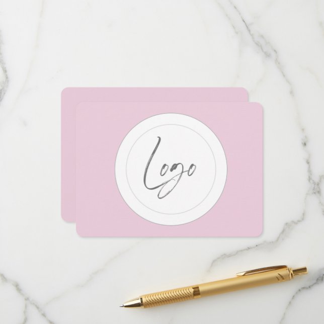 Editable Logo Pink Cue Cards (Front/Back In Situ)