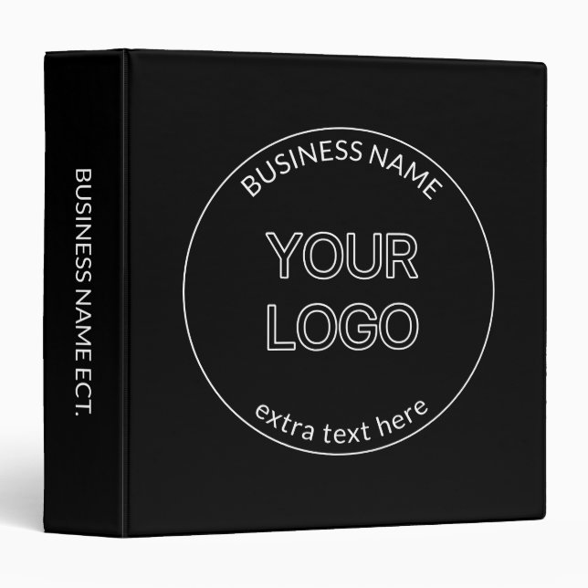 Editable Logo Replacement & Business Name | Black Binder (Front/Spine)