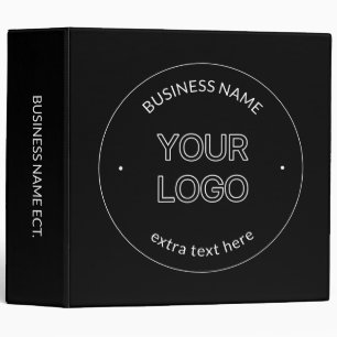 Editable Logo Replacement & Business Name   Black Binder