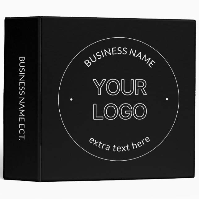 Editable Logo Replacement & Business Name | Black Binder (Front/Spine)