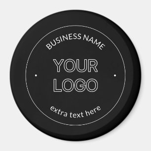 Editable Logo Replacement & Business Name   Black Magnet