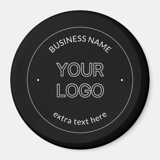 Editable Logo Replacement & Business Name | Black Magnet (Front)