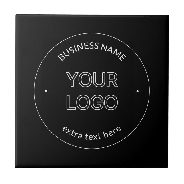 Editable Logo Replacement & Business Name | Black Tile (Front)