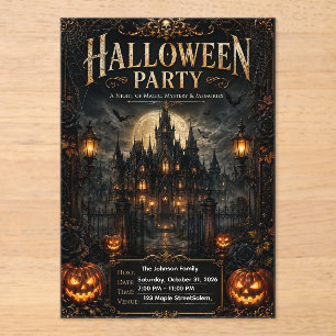 Editable Luxury Gothic Halloween Party Invitation 