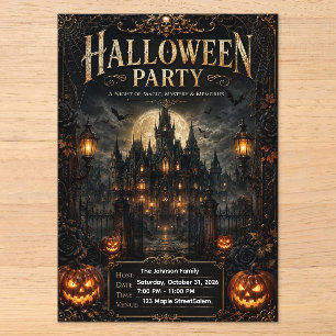 Editable Luxury Gothic Halloween Party Invitation