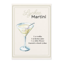 Editable Lychee Martini Recipe Card