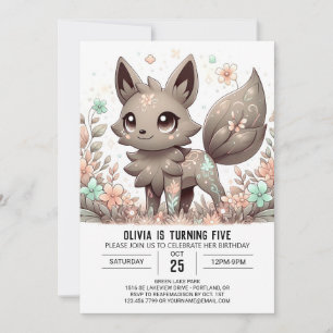 Editable Majestic Wolf Digital Birthday Invitation