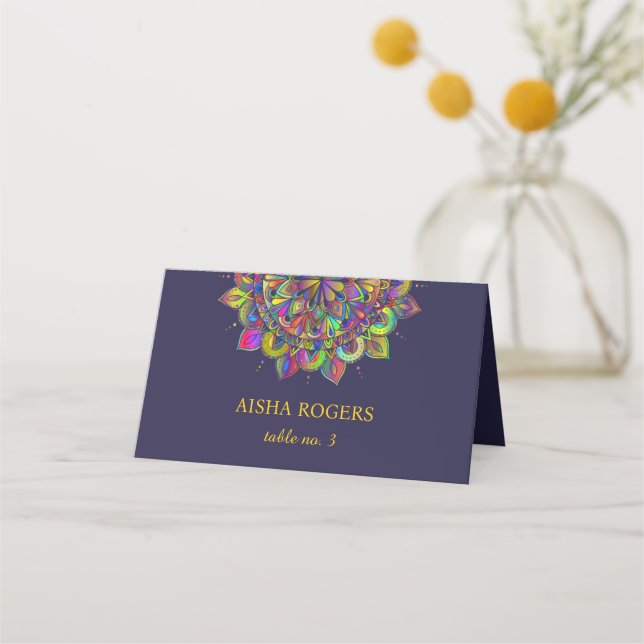 Editable Mandala  Place Card (Front)