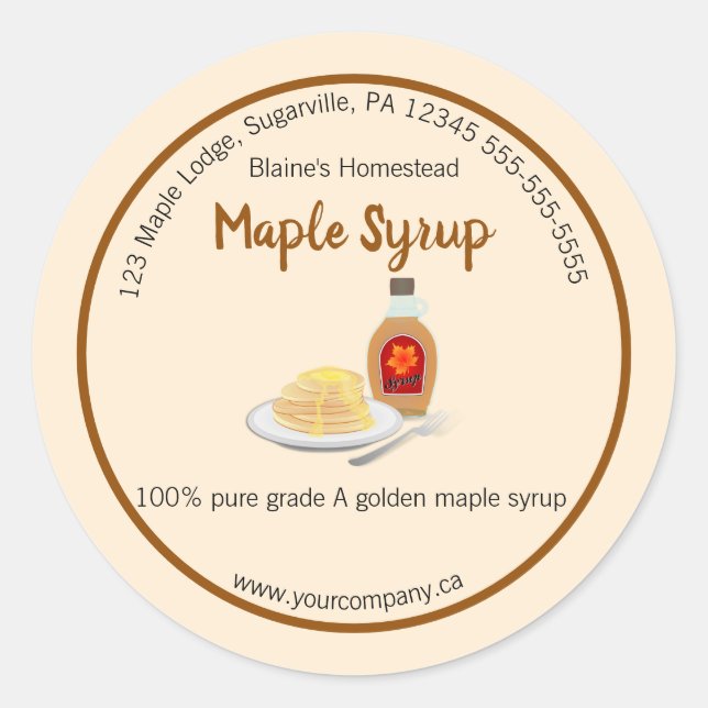 Editable Maple Syrup Label (Front)