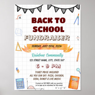 Editable Math theme school flyer Poster