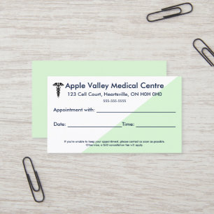 Editable Medical Appointment Business Card