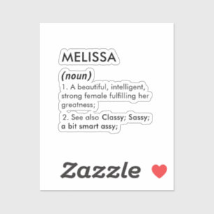 Editable Melissa name definition, custom name