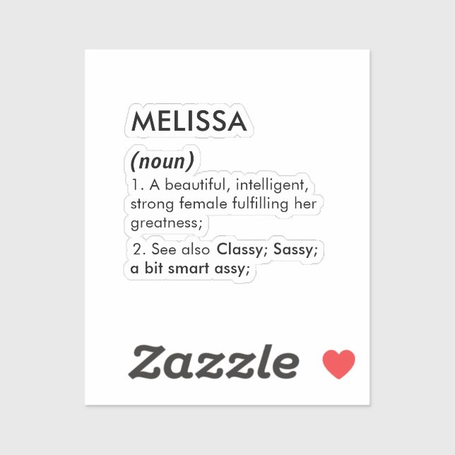 Editable Melissa name definition, custom name (Sheet)