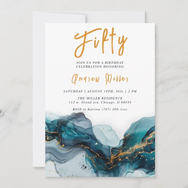 Editable Men's 50th Birthday Template (Front)