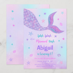 Editable Mermaid Birthday Invitation