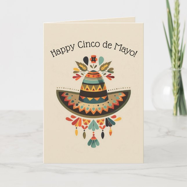 Editable Mexican Hat Cinco de Mayo Card (Front)